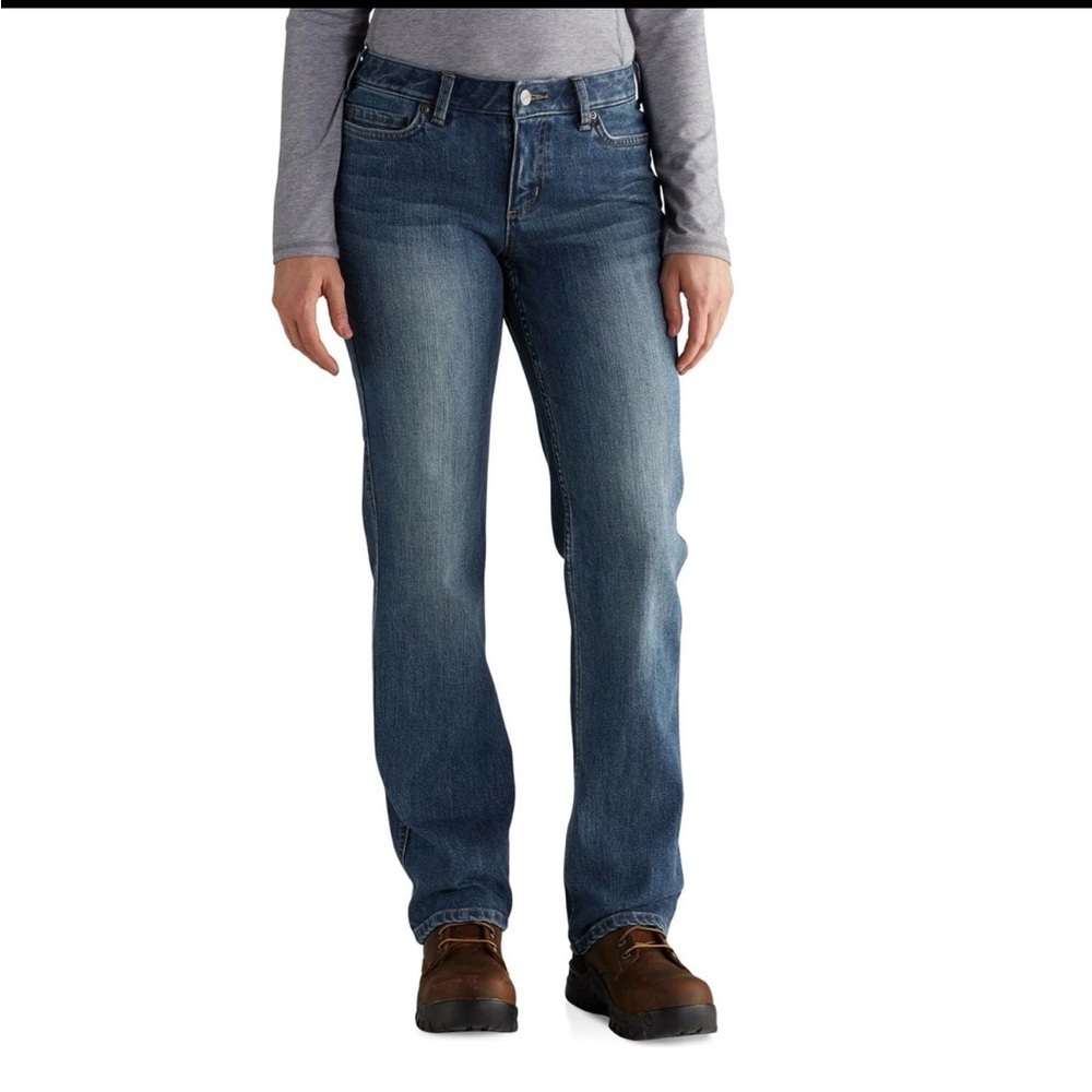 Ladies Size 14 Carhartt Original Fit Straight Leg Jeans - 102731 459 Stonewash
